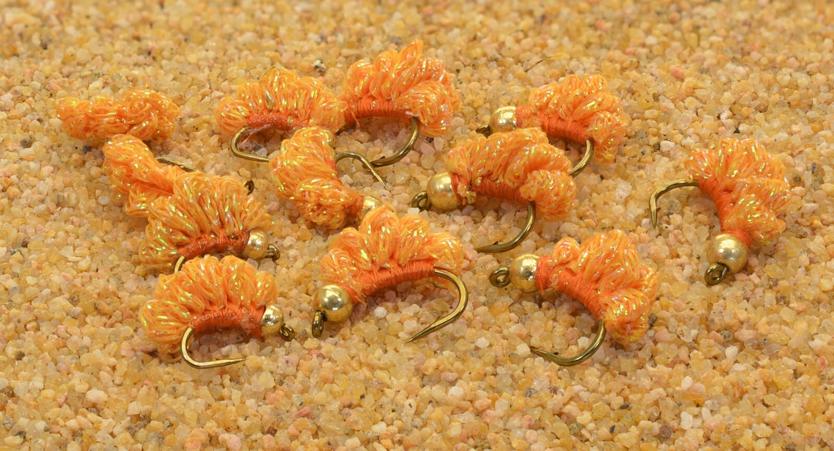Fly Fishing Beaded Crystal Meth Flies - Tungsten Bead, 2 Colors, Mustad Hooks