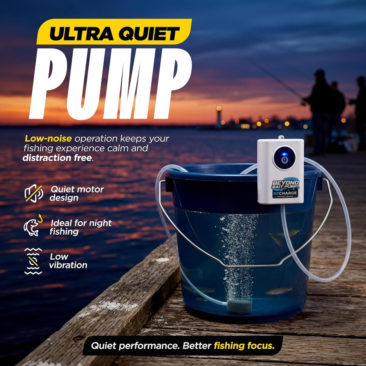 Rechargeable Mini Bait Pump for Live Bait Aeration and Fish Tank Oxygenation