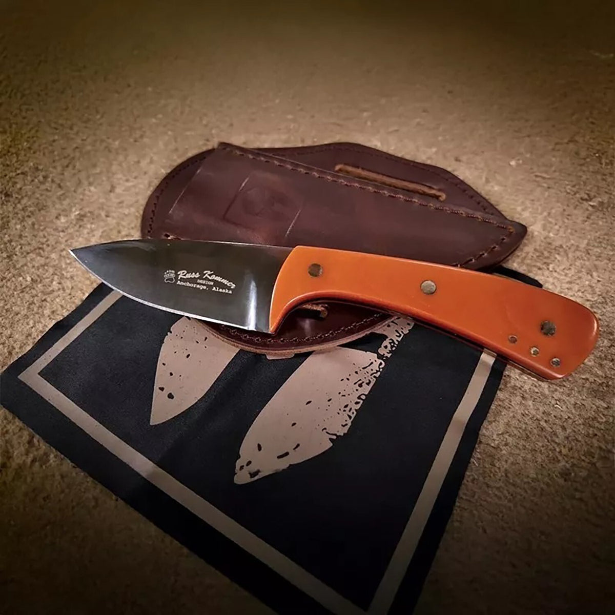Fixed Blade Hunting Knife with D2 Steel Blade and Leather Sheath - Compact Outdoor Utility Knife