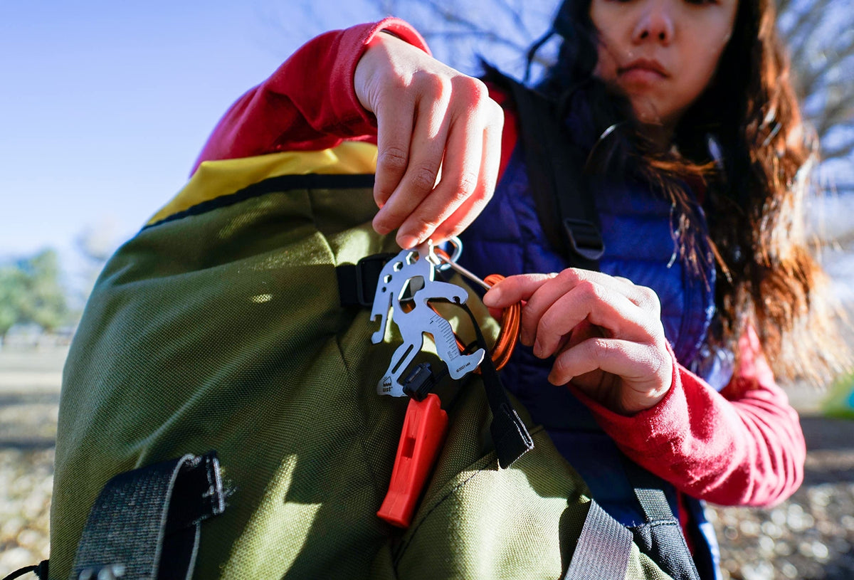 Multi-Tool Carabiner with Stainless Steel Construction for Outdoor Use