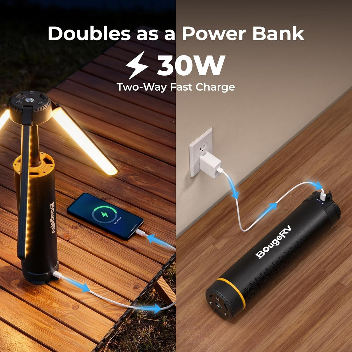 Rechargeable Telescopic Camping Lantern LED Light with 15600mAh Battery