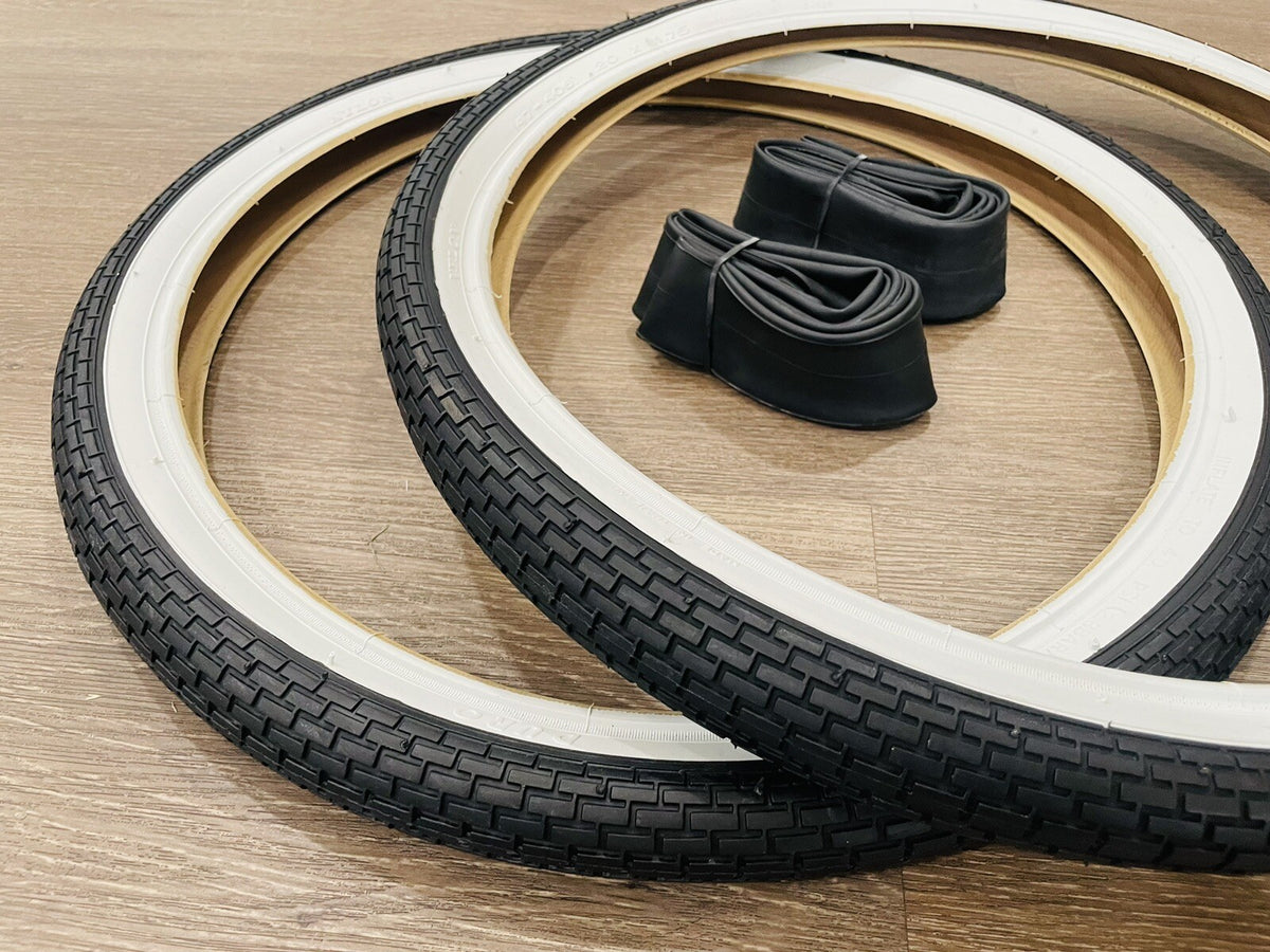 20 Inch Bicycle Tires and Tubes Set for Cruiser, BMX, and Mountain Bikes