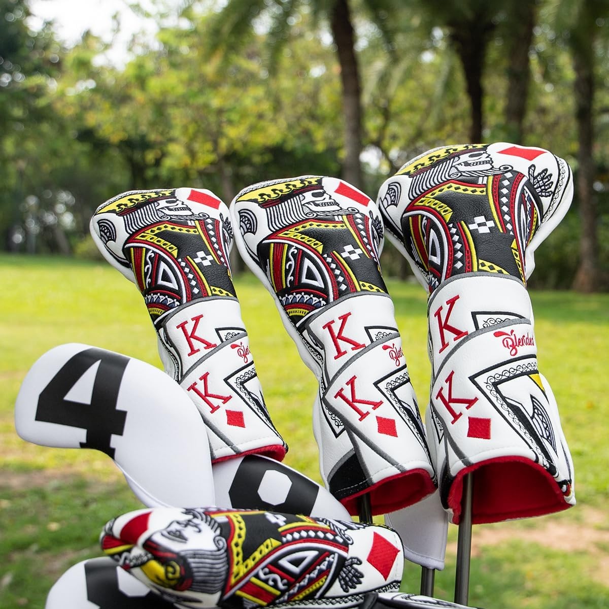 Golf Club Headcover Fairway Cover with Embroidery - Diamond King Design