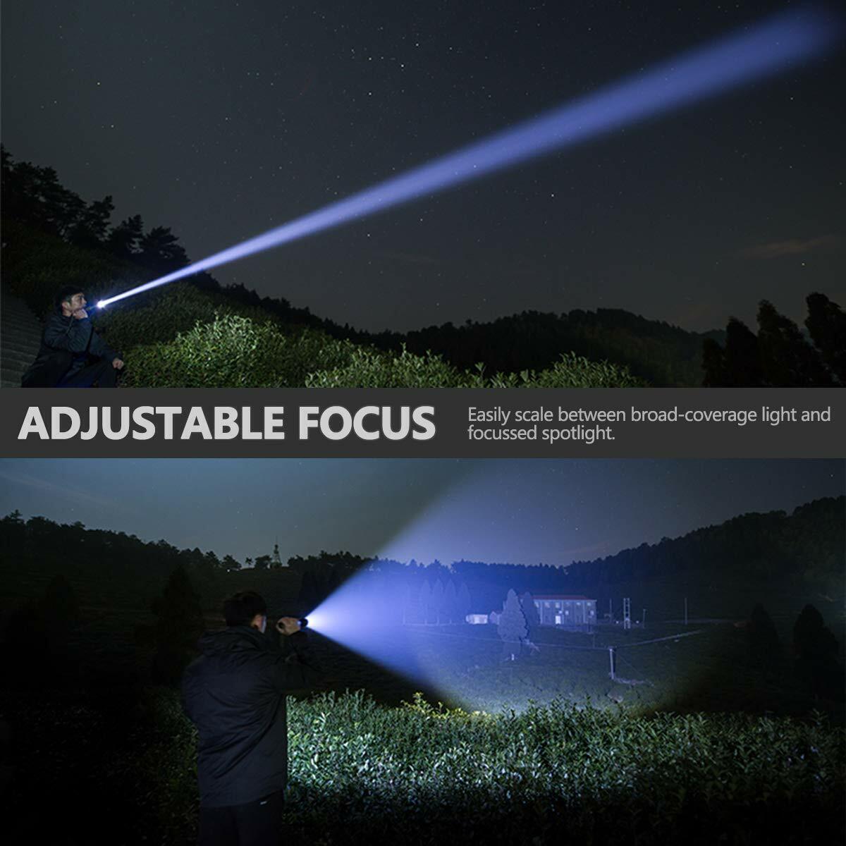 Super-Bright 90000LM LED Tactical Flashlight with Rechargeable Battery