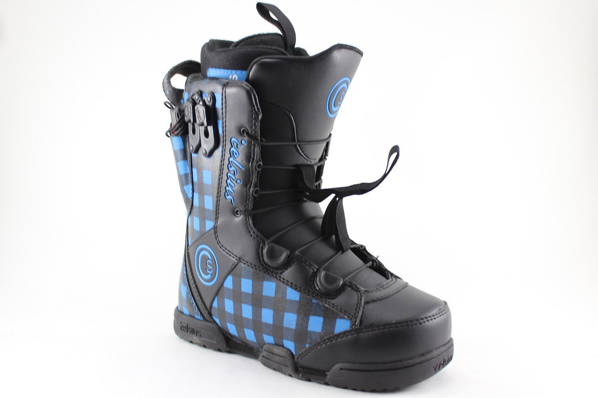 Women's Snowboard Boots Cyan Plaid Size 7 - Ozone Speed Lace, New