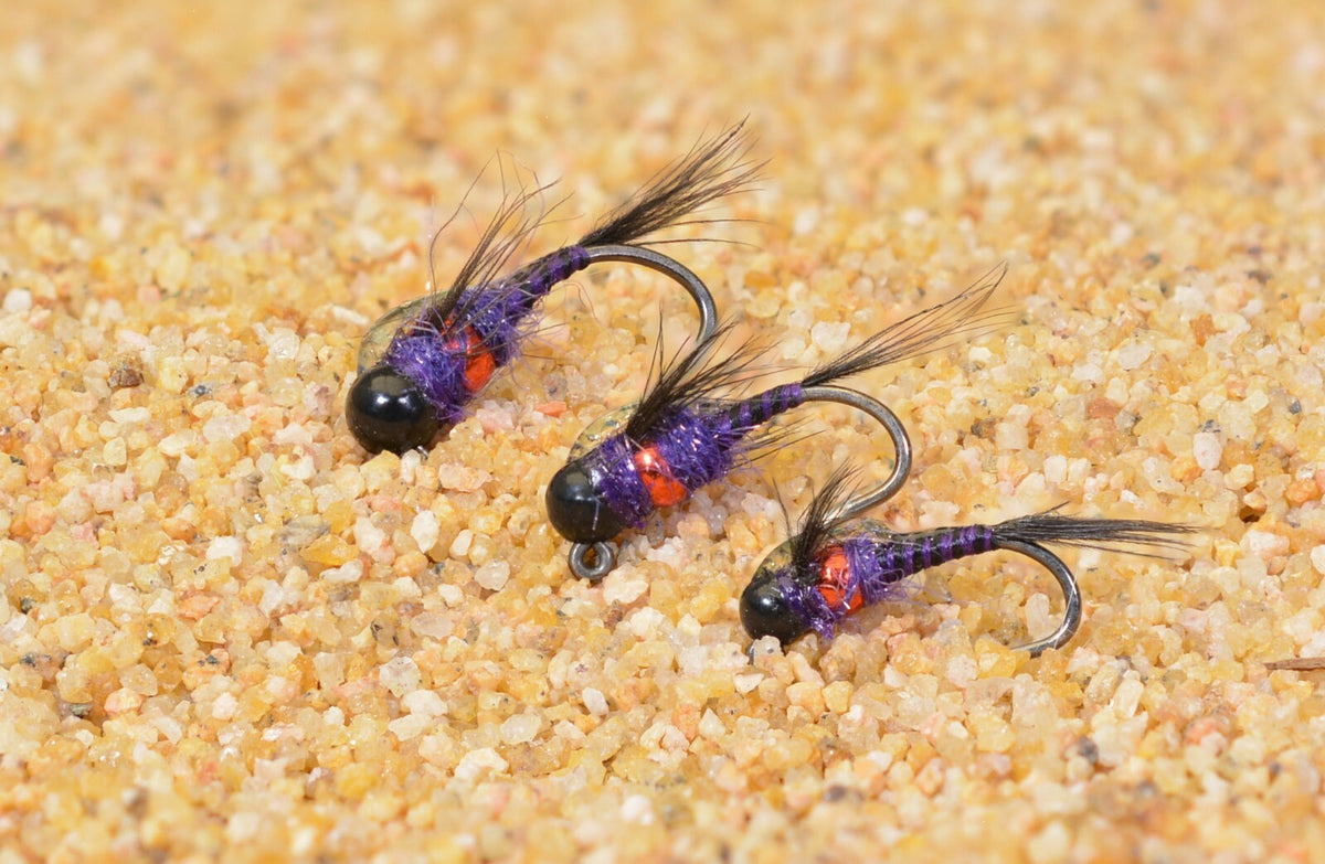 Fly Fishing Jig Head Flies with Tungsten Beads - Euro Nymph Hooks - Multiple Sizes