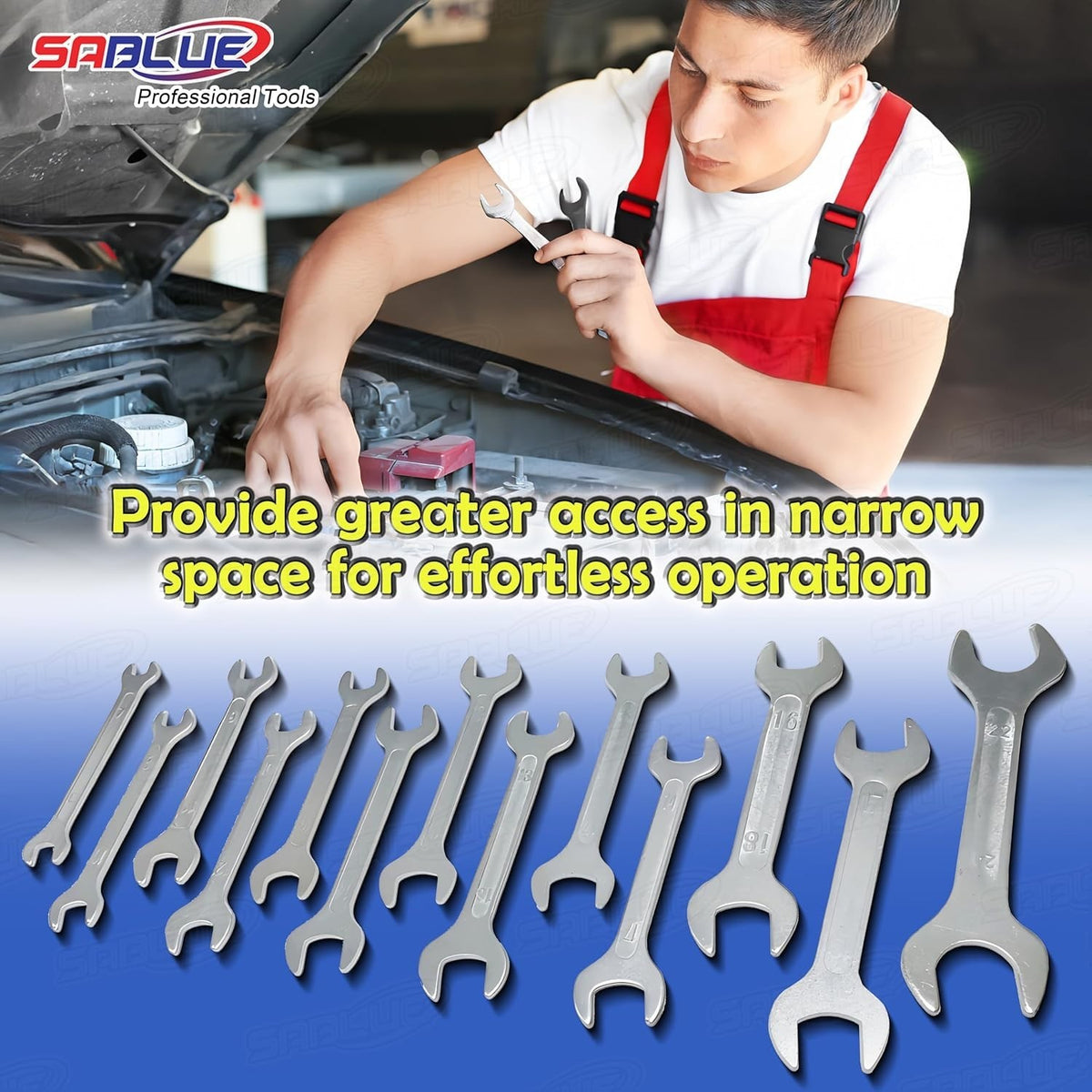 8mm-24mm Cone Wrench Set - Double Ended Bicycle Tool Kit (10 Pieces)