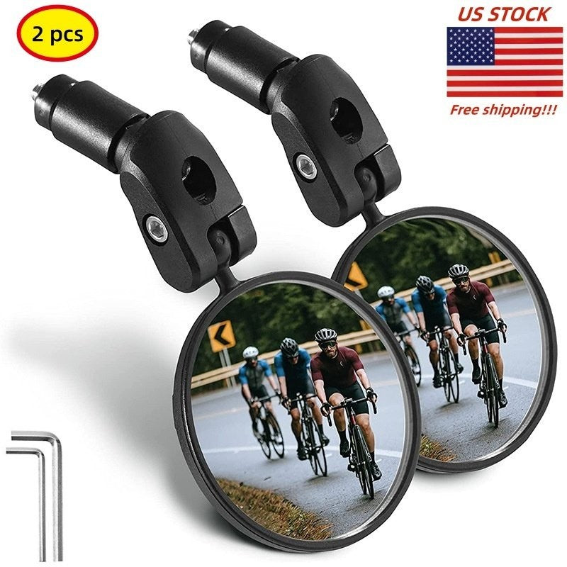 Bike Mirror Set 2pcs Bar End Bicycle Rear View Mirrors for Handlebar Cycling
