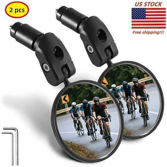 Bike Mirror Set 2pcs Bar End Bicycle Rear View Mirrors for Handlebar Cycling