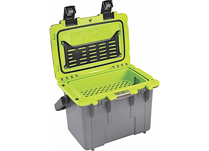 14 Quart Insulated Cooler Box - Dark Gray and Green Portable Food & Beverage Carrier