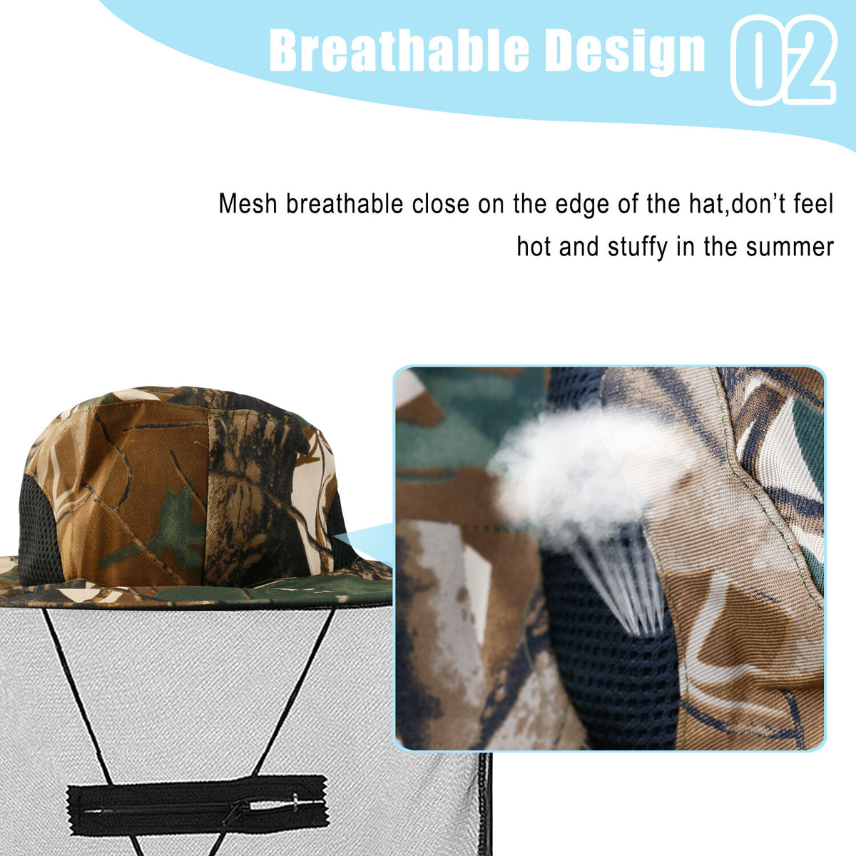 Mosquito Head Net Hat with Mesh Protection for Hiking Fishing Outdoor