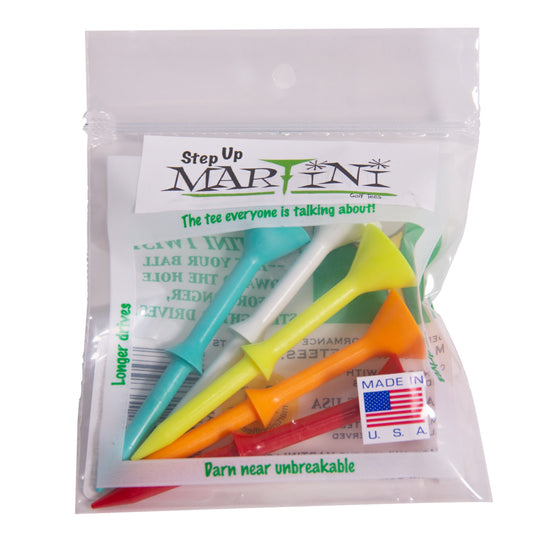Golf Step-Up Tees 3-1/4 Inch Durable Plastic 5 Pack for Longer, Straighter Drives