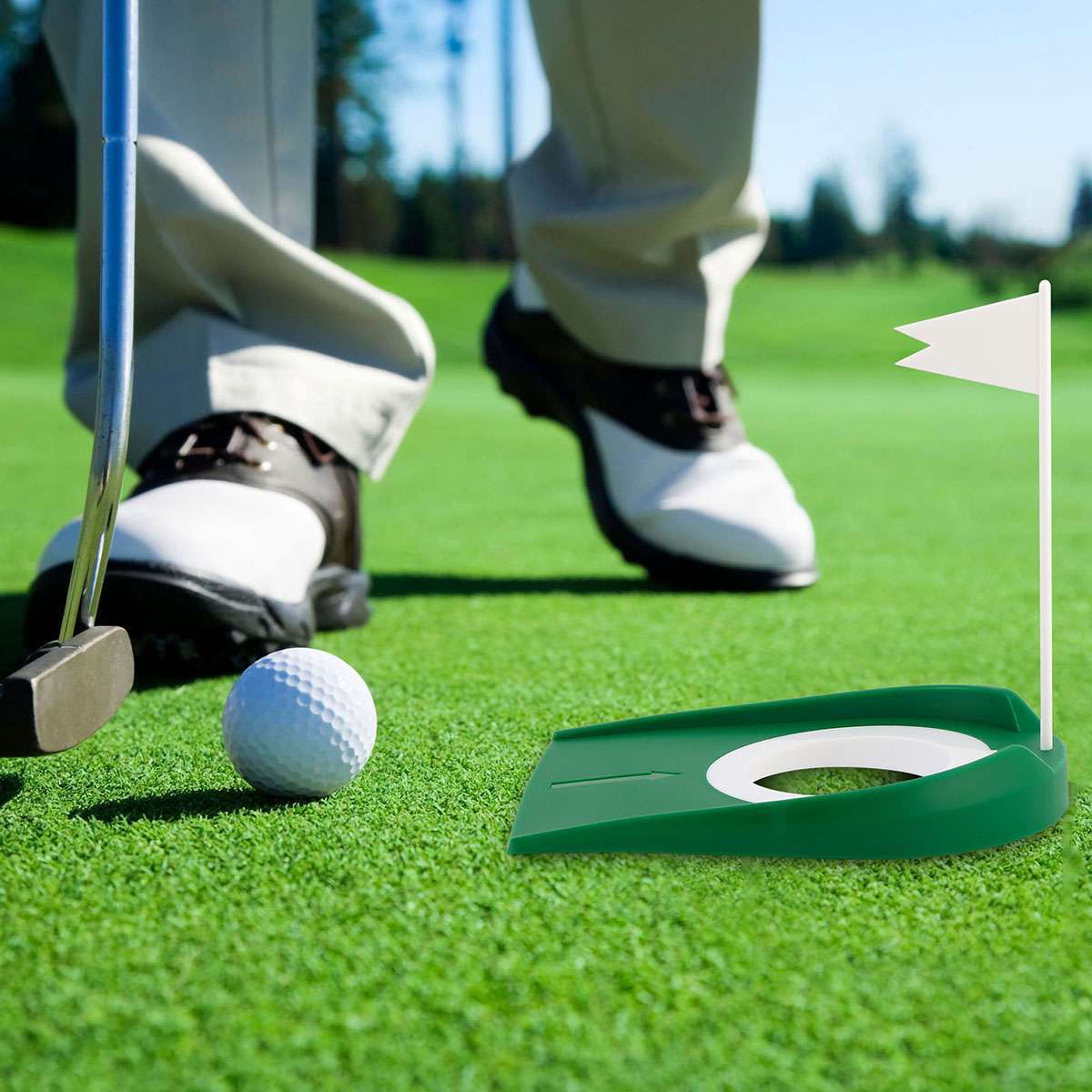 Practice Golf Putting Cup Set - Adjustable Hole & Flag for Indoor & Outdoor Training