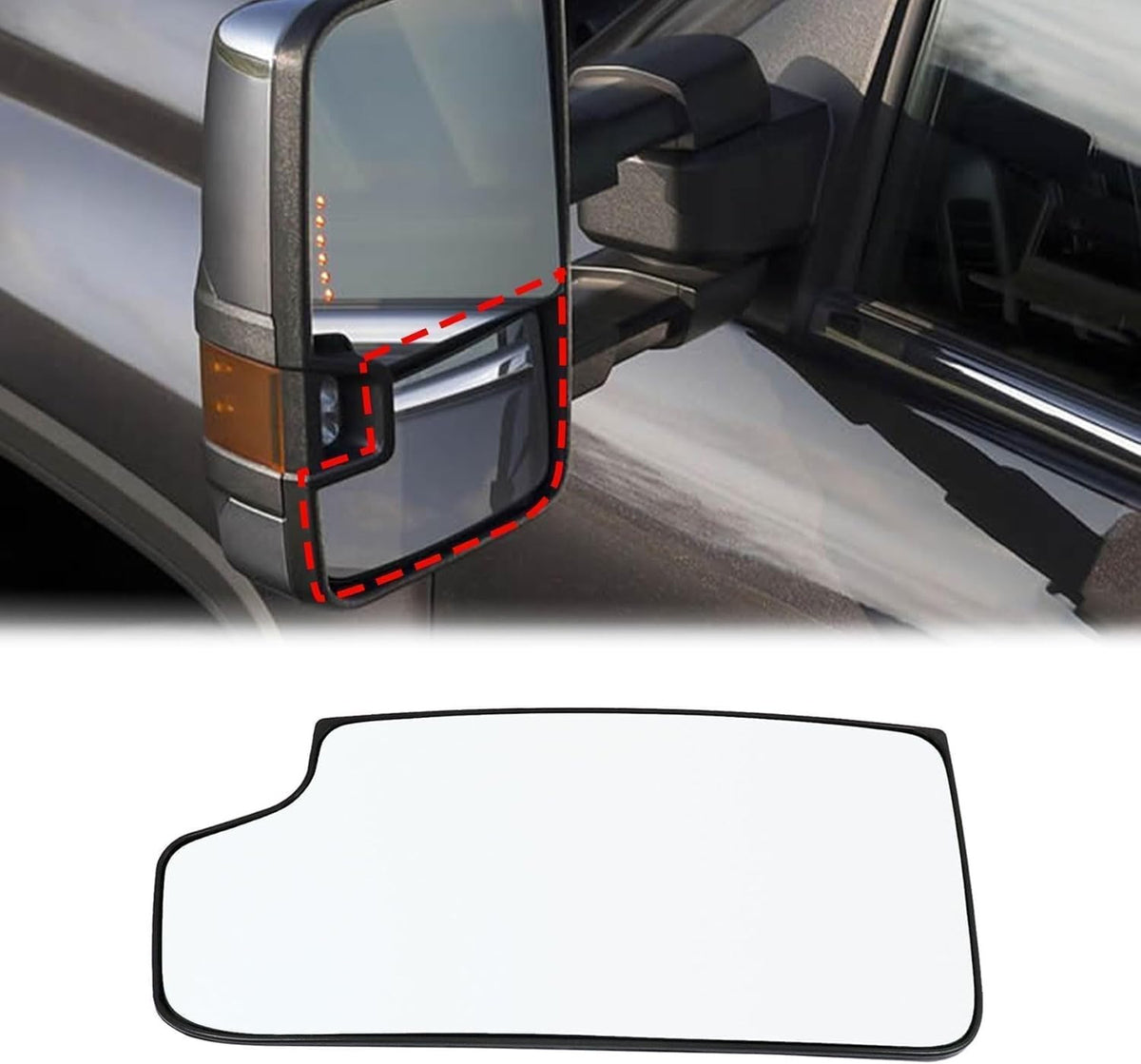 Heated Left Side Mirror Glass for Chevy Silverado & GMC Sierra Trucks