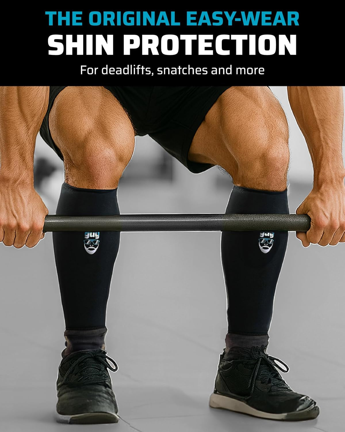 Deadlift Shin Guards 5mm Neoprene Leg Protection - Easy On-Off Fit