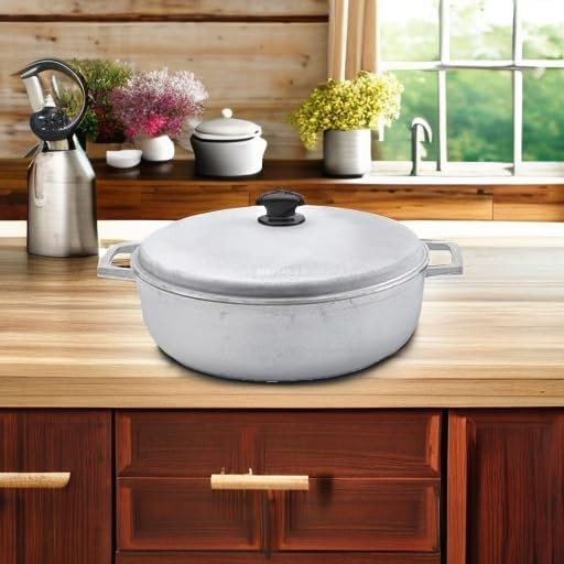 18 Qt Cast Aluminum Caldero Pot for Rice, Soup, Stews - Traditional Kitchen Tool