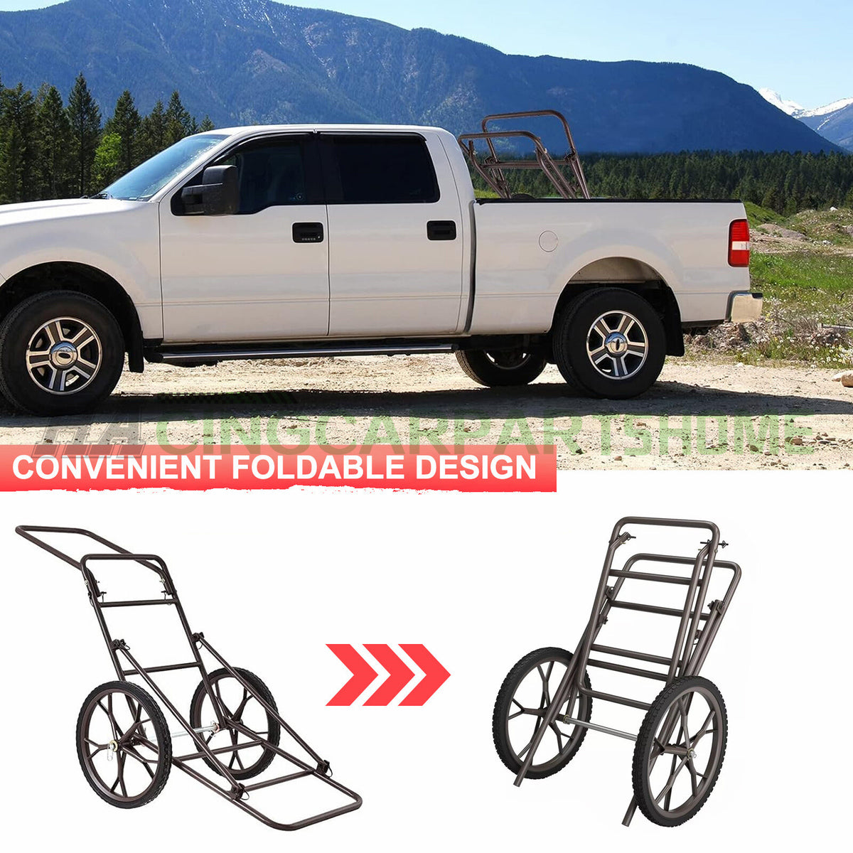 500 LBS Folding Deer Cart Game Hunting Hauler Utility Gear Dolly
