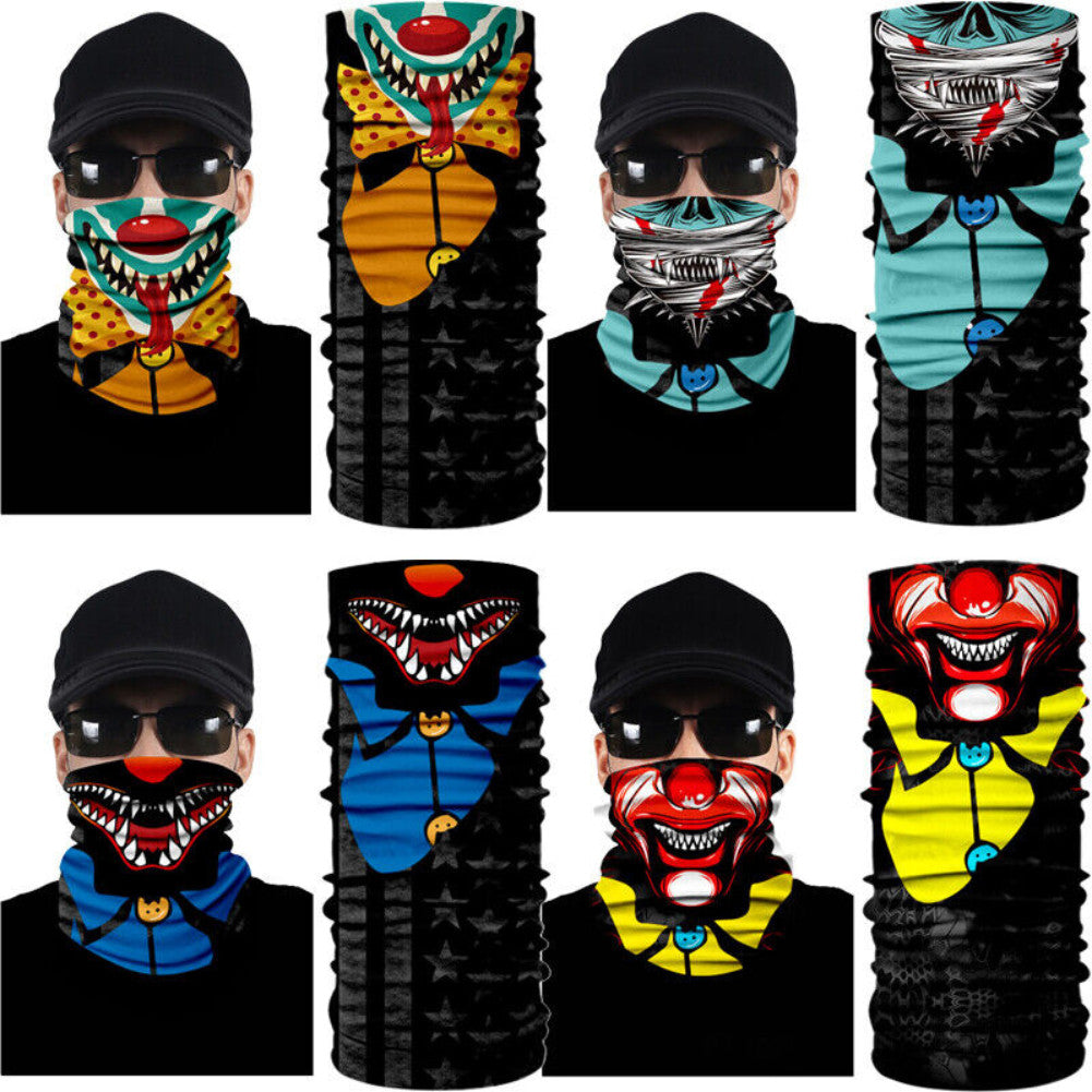 Unisex 3D Skull Neck Gaiter Face Mask - UV Protection, Multi-Way Wearable