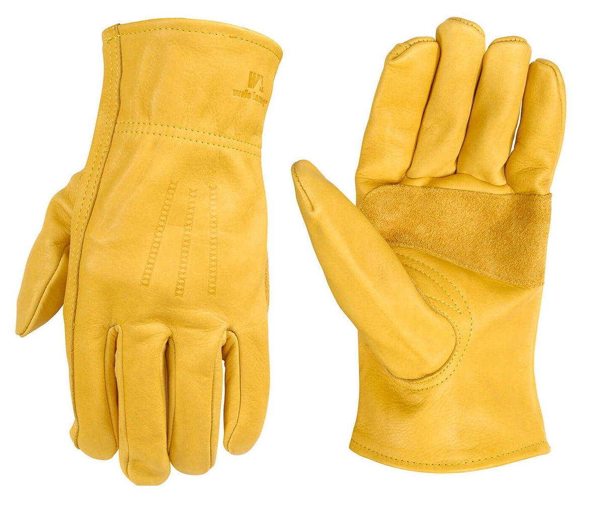 Heavy Duty Leather Work Gloves - All Sizes, Cowhide, Reinforced Palm