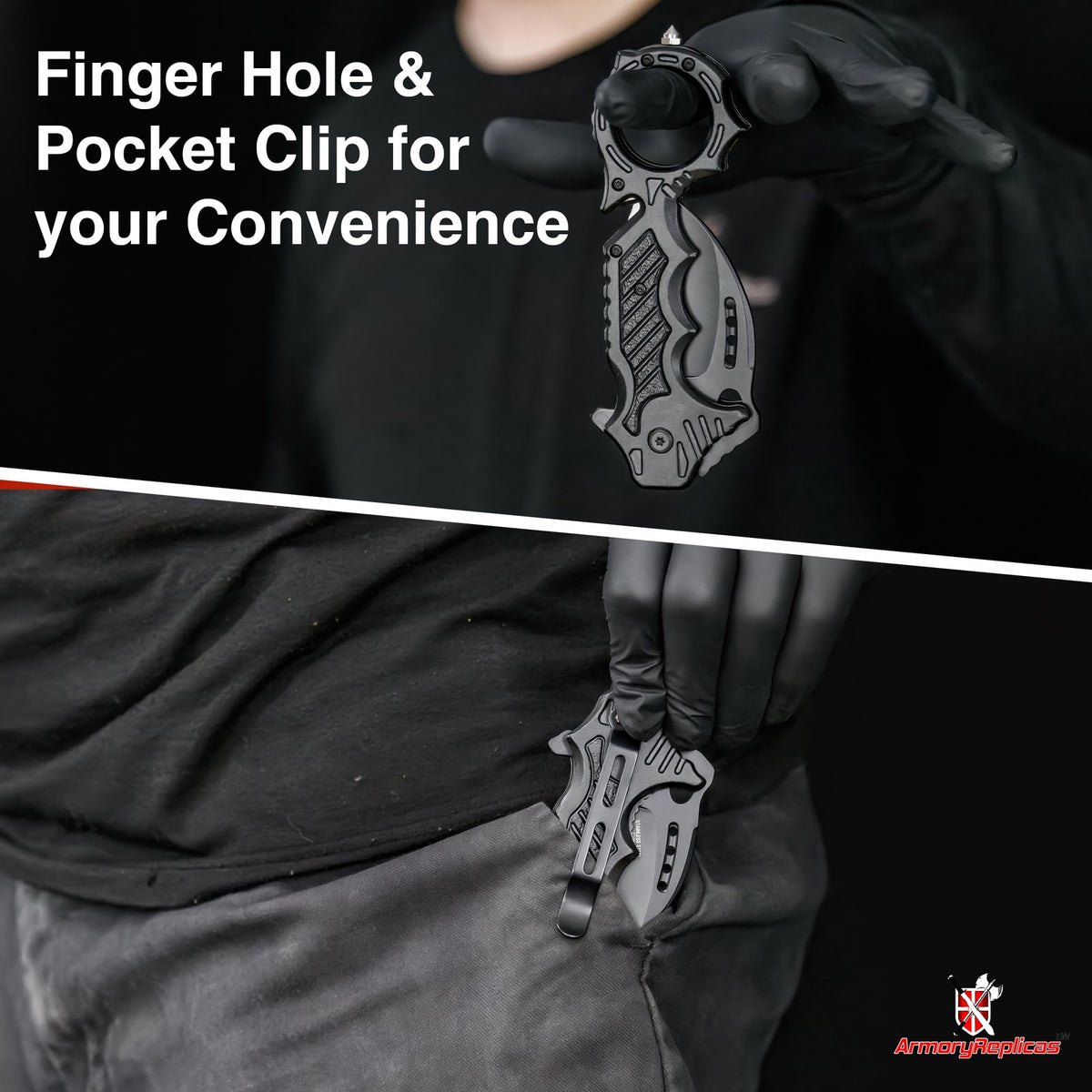 Tactical Karambit Knife with Spring Assist & Emergency Features
