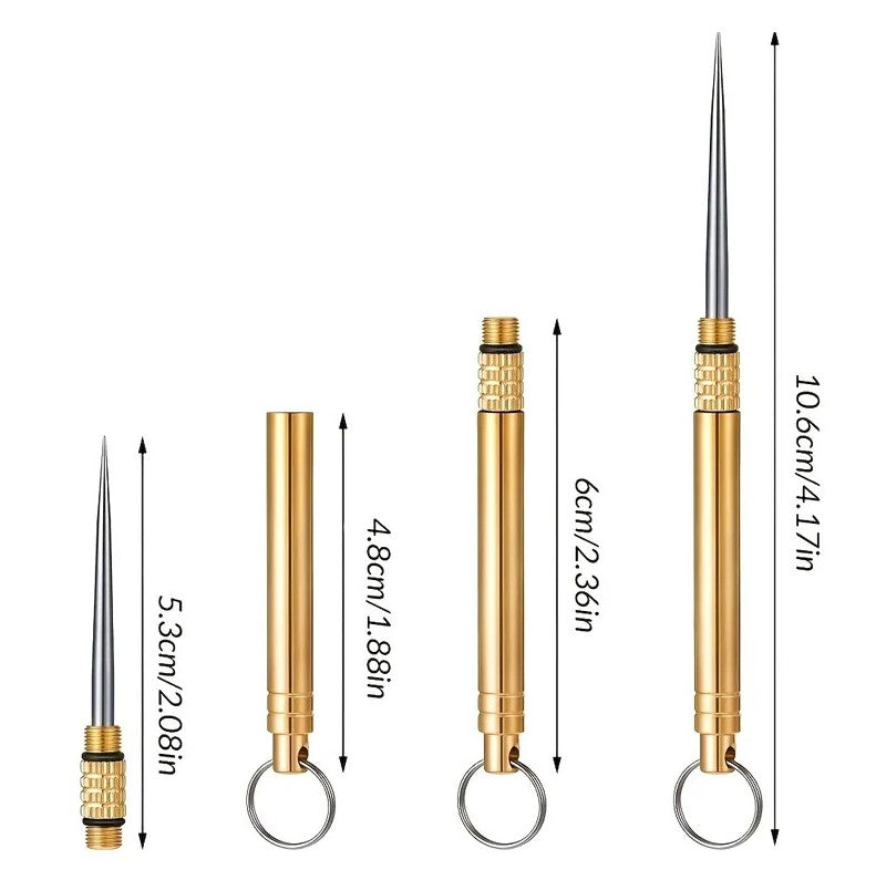 Portable Stainless Steel Toothpick with Gold Finish - Reusable Outdoor Tool