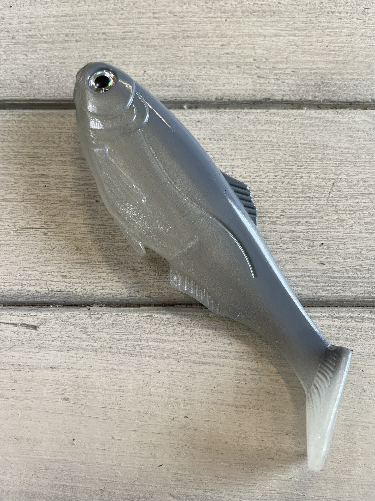 5-Inch Weedless Shad Soft Plastic Swimbait - Ghost Shad Color, Lot of 1