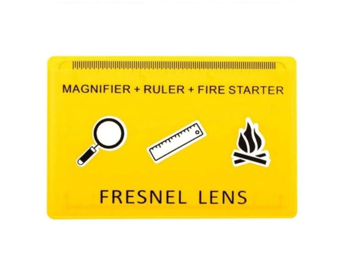 Credit Card Size Firestarter Magnifier with Protective Sleeve - Emergency Survival Tool