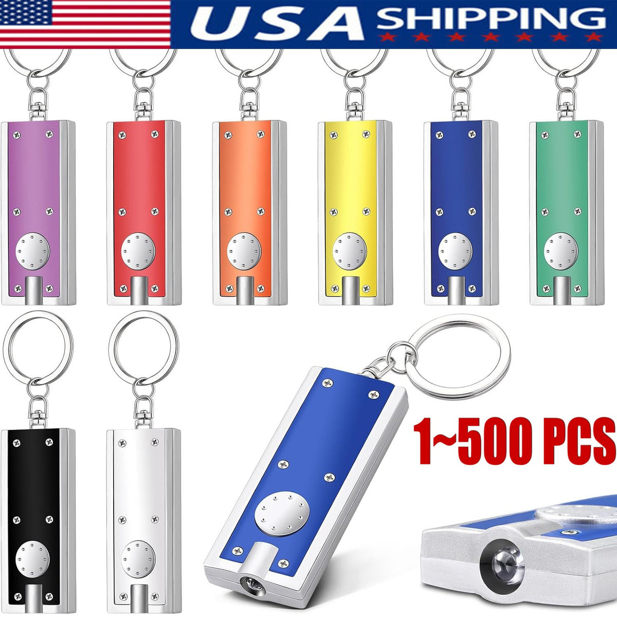 Mini Keychain Flashlight LED Light Bulk Pack for Outdoor Use
