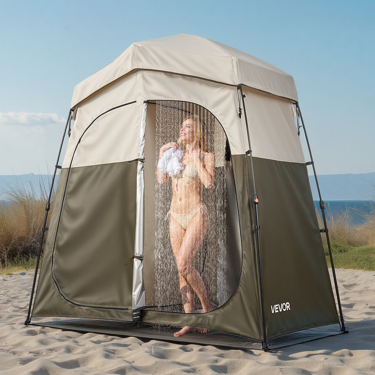 Foldable Camping Shower Tent with Privacy Enclosure for Outdoor Use