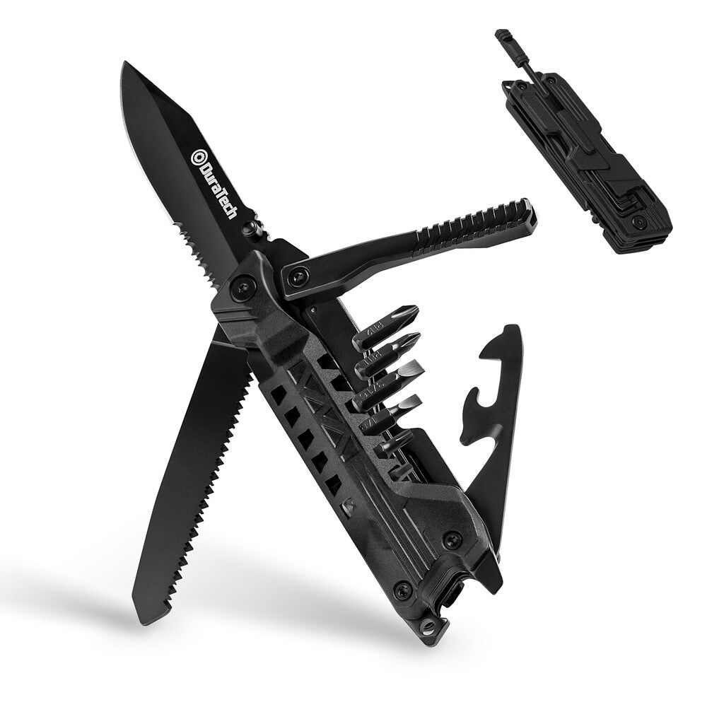 20-in-1 Multitool Pocket Knife with Locking Blade, Saw, Screwdriver, Fire Starter