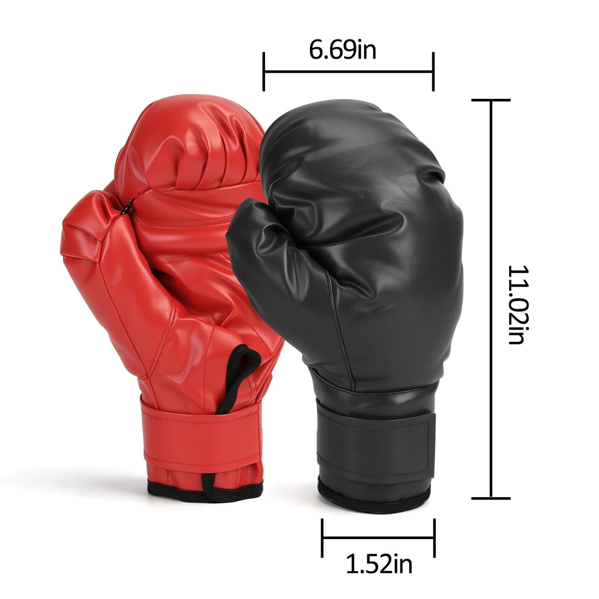 Professional Boxing Gloves Set 32cm for Training & Sparring - Black & Red