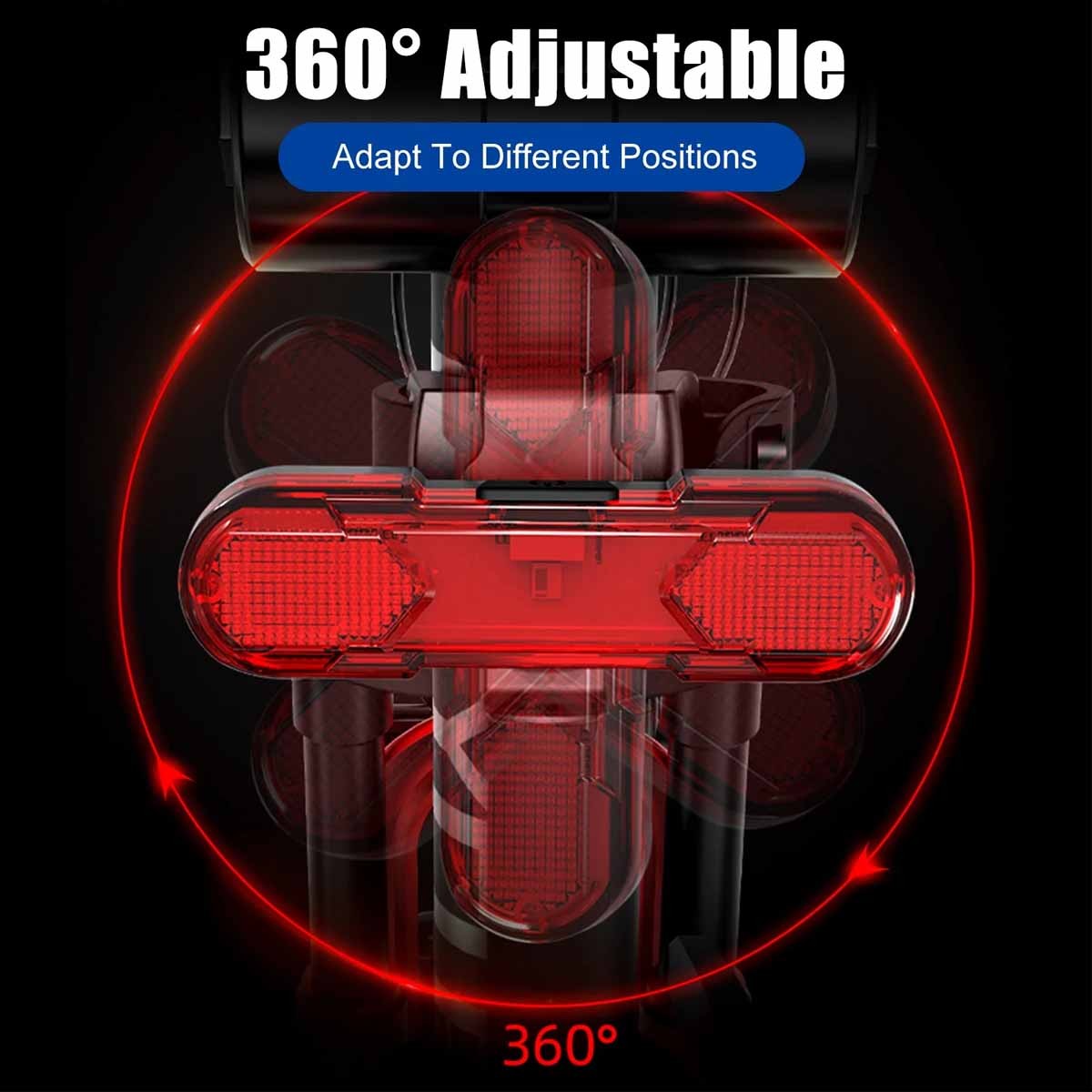 USB Rechargeable Bike Front and Rear LED Headlight Set - Waterproof Cycling Lights