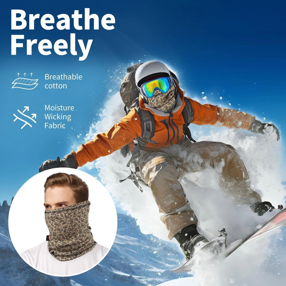 Fire-Resistant Neck Gaiter Face Mask for Electrical Work & Wildfire Safety - Flame & Heat Resistant