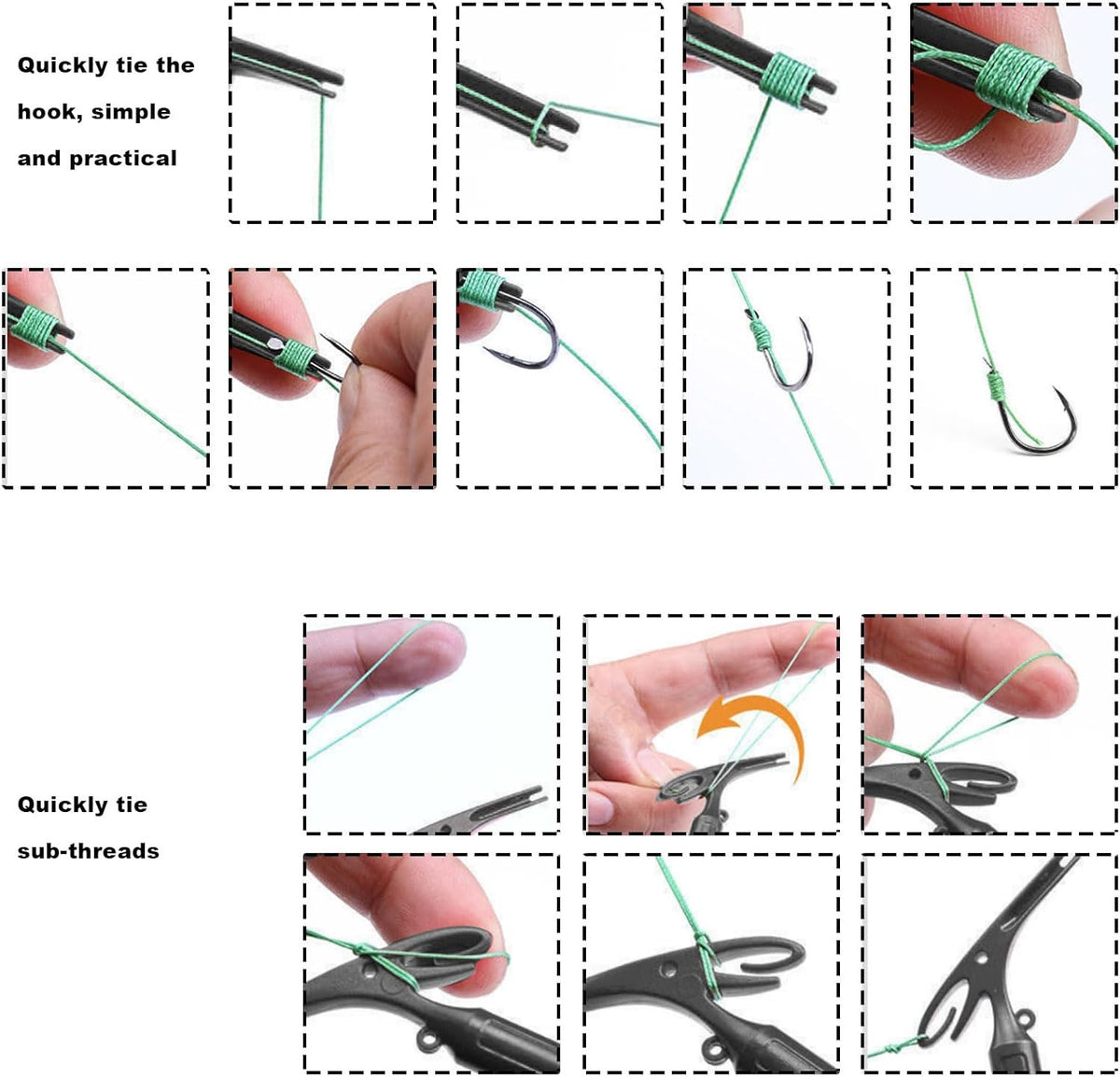 Multi-Purpose Fishing Knot Tying & Hook Removal Tool Set - 2 Pieces