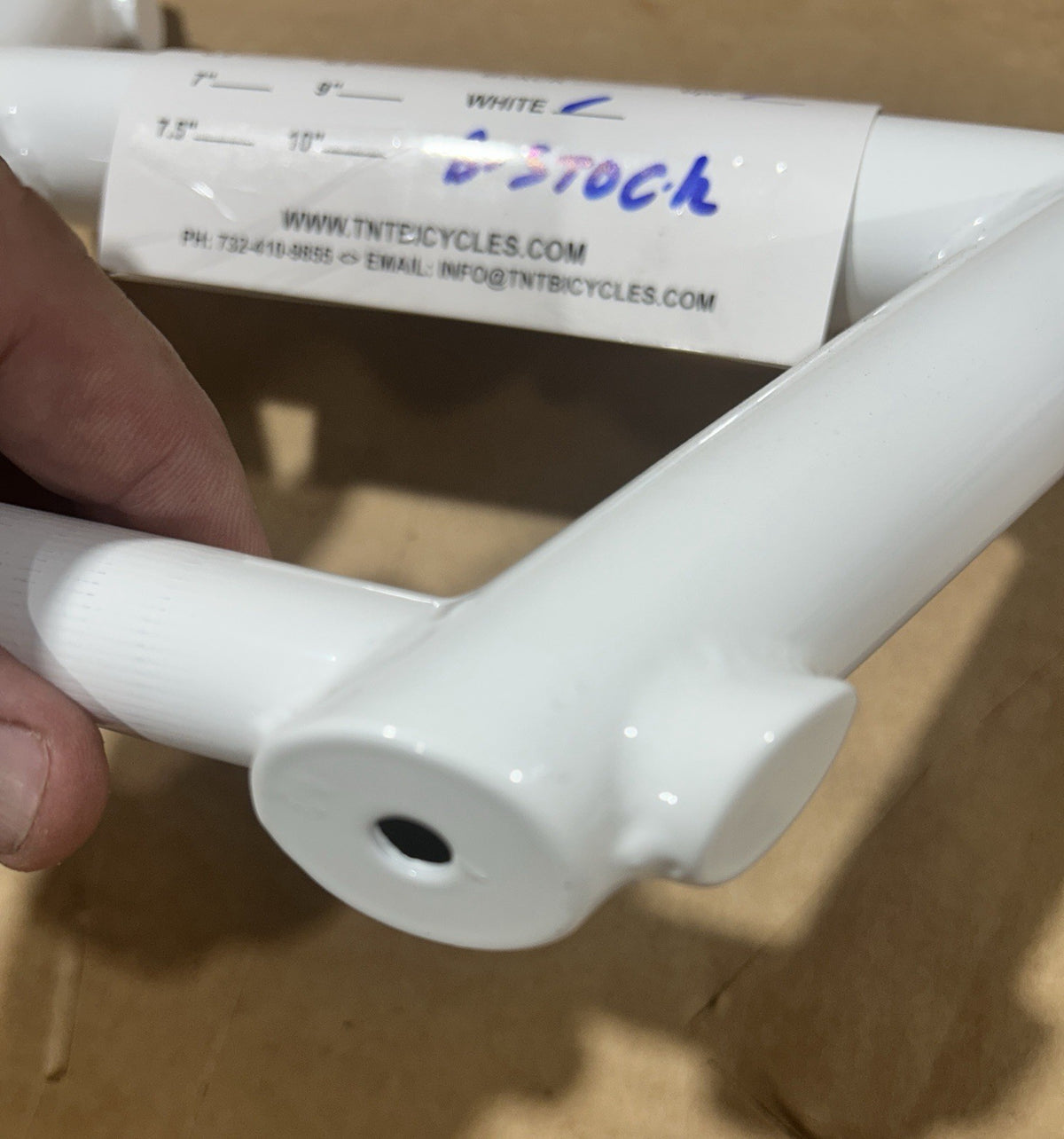 BMX Handlebar 8-Inch Rise White - Heavy-Duty 6-Piece Riser Bar