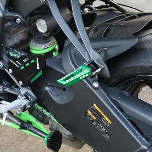 Motorcycle Passenger Foot Pegs for ZX6R 2003-2024 - CNC Aluminum Non-Slip Green