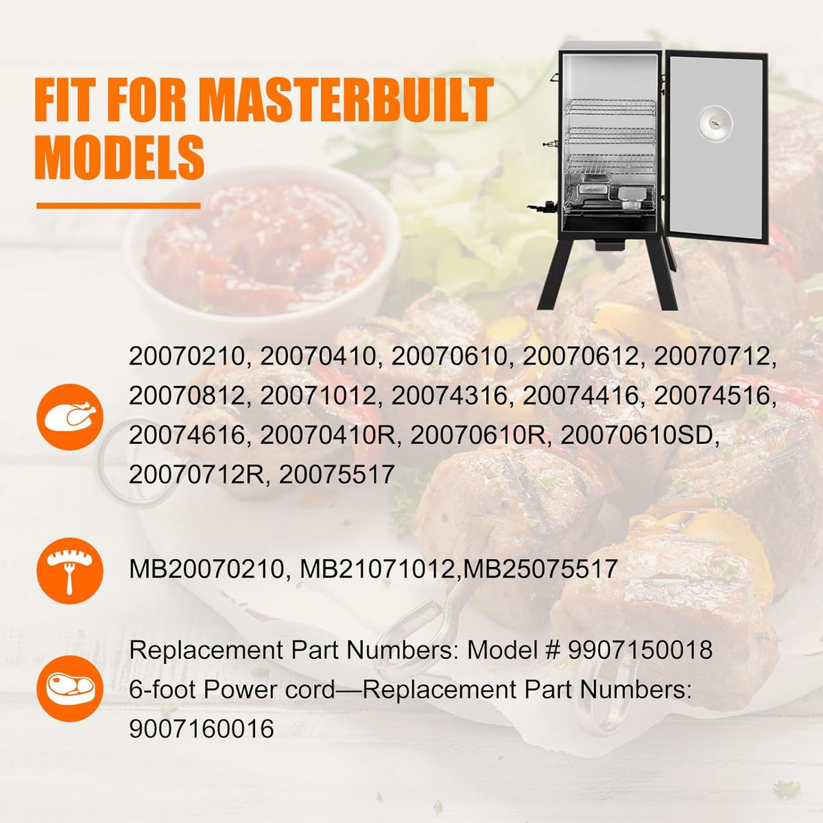 1500W Electric Smoker Heating Element for Masterbuilt & Other Smokers