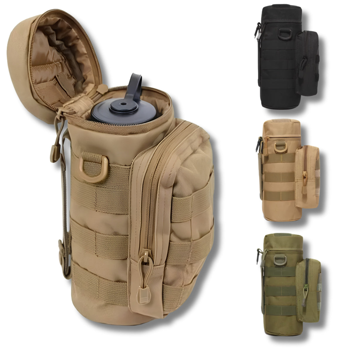 Tactical MOLLE Water Bottle Pouch Holder for Camping Hiking Outdoor Gear