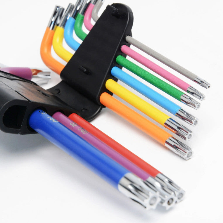 Colorful Rainbow Bicycle Multi-Tool Set with Torx and Allen Keys - Durable Cycling Wrench