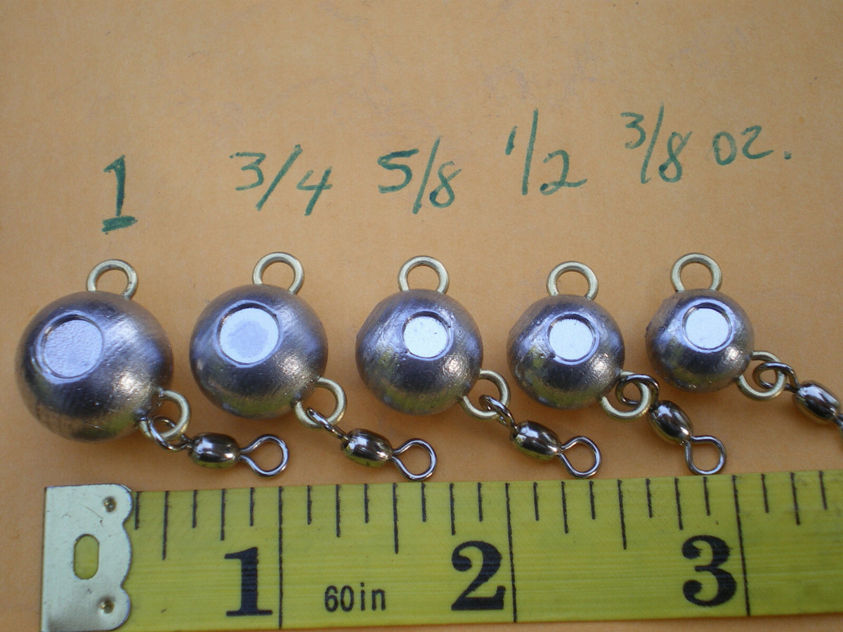 40 Pcs Fishing Jig Heads with Eye Socket & Swivel - Multiple Sizes