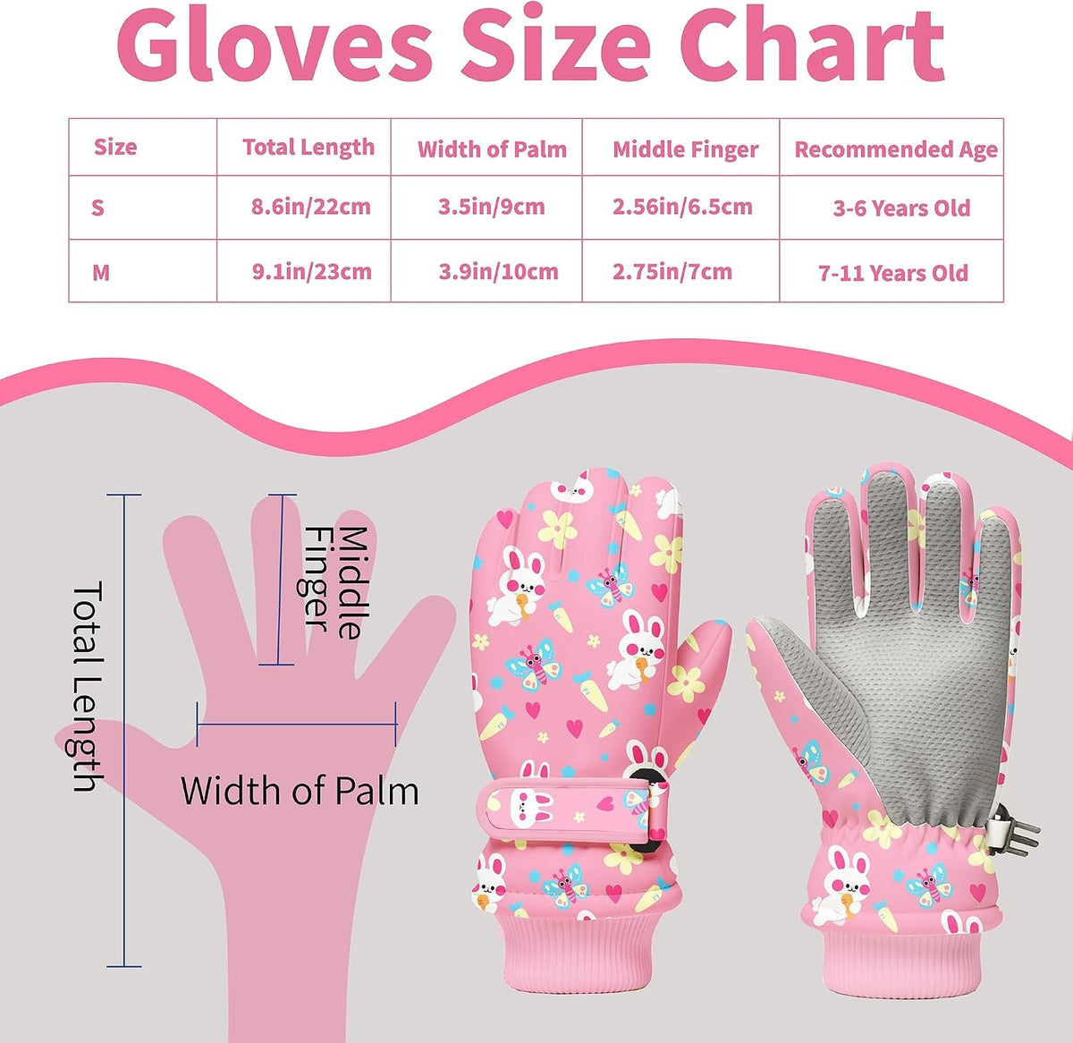 Kids Winter Snow Ski Gloves Waterproof Insulated Outdoor Snowboarding