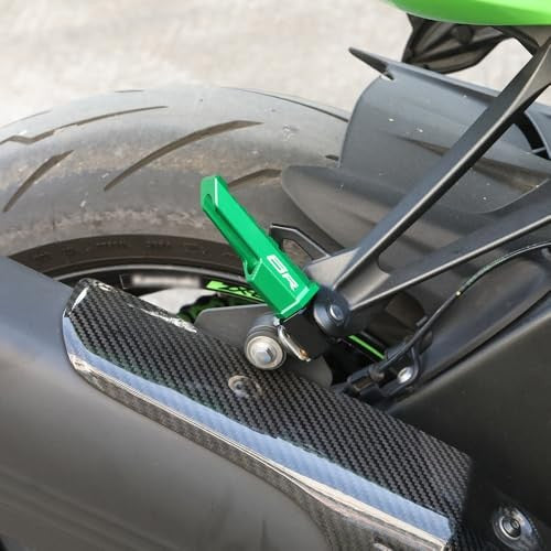 Motorcycle Passenger Foot Pegs for ZX6R 2003-2024 - CNC Aluminum Non-Slip Green