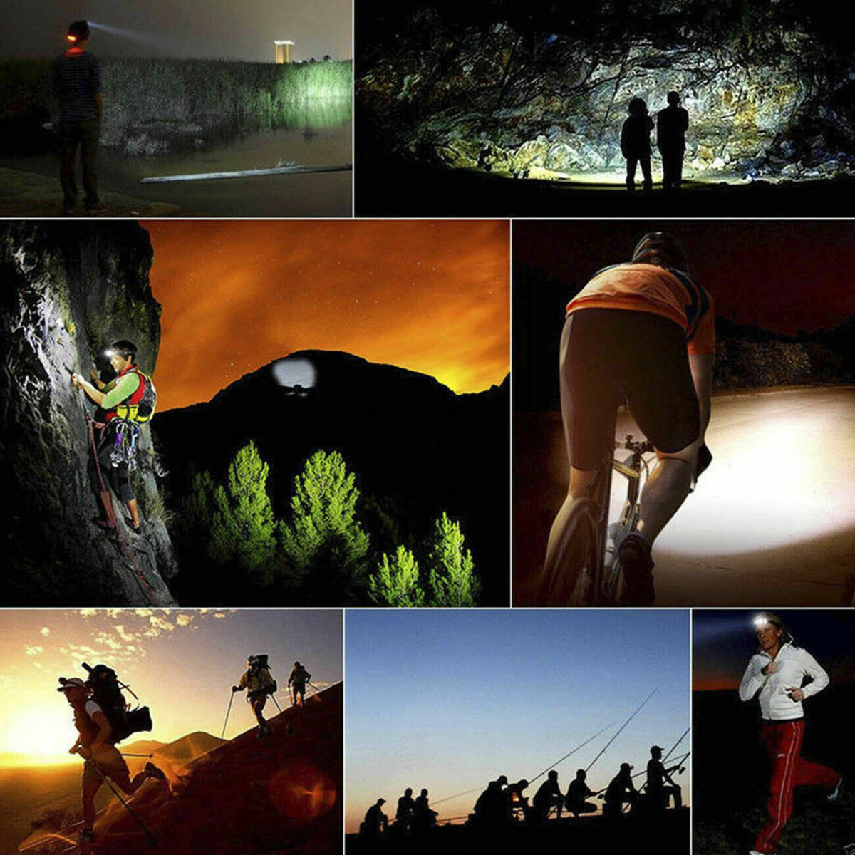 Super-Bright 5-LED Headlamp Headlight Flashlight with Adjustable Focus
