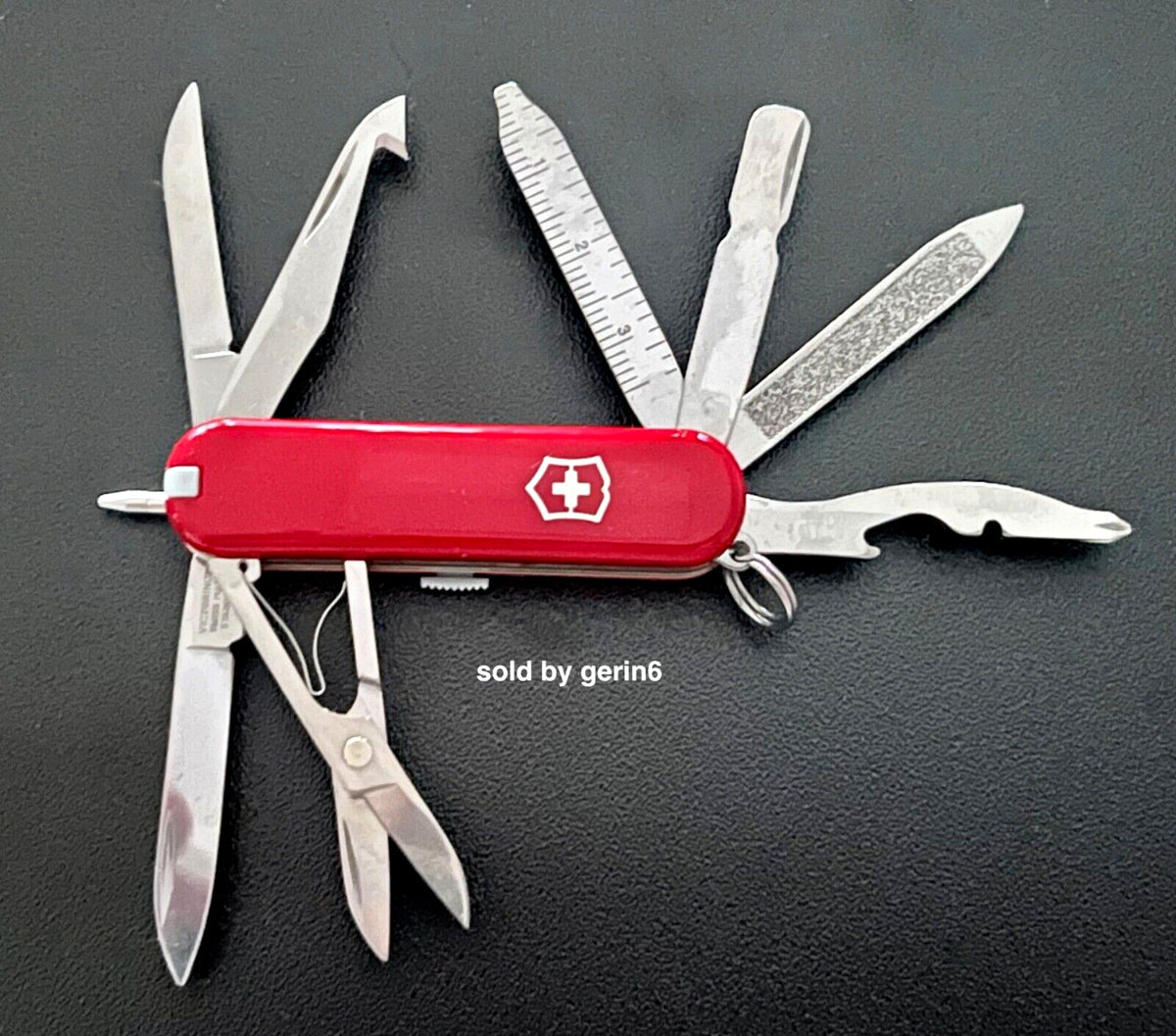 Swiss Army Knife Red MiniChamp 16-Function Multi-Tool with Blade & Scissors