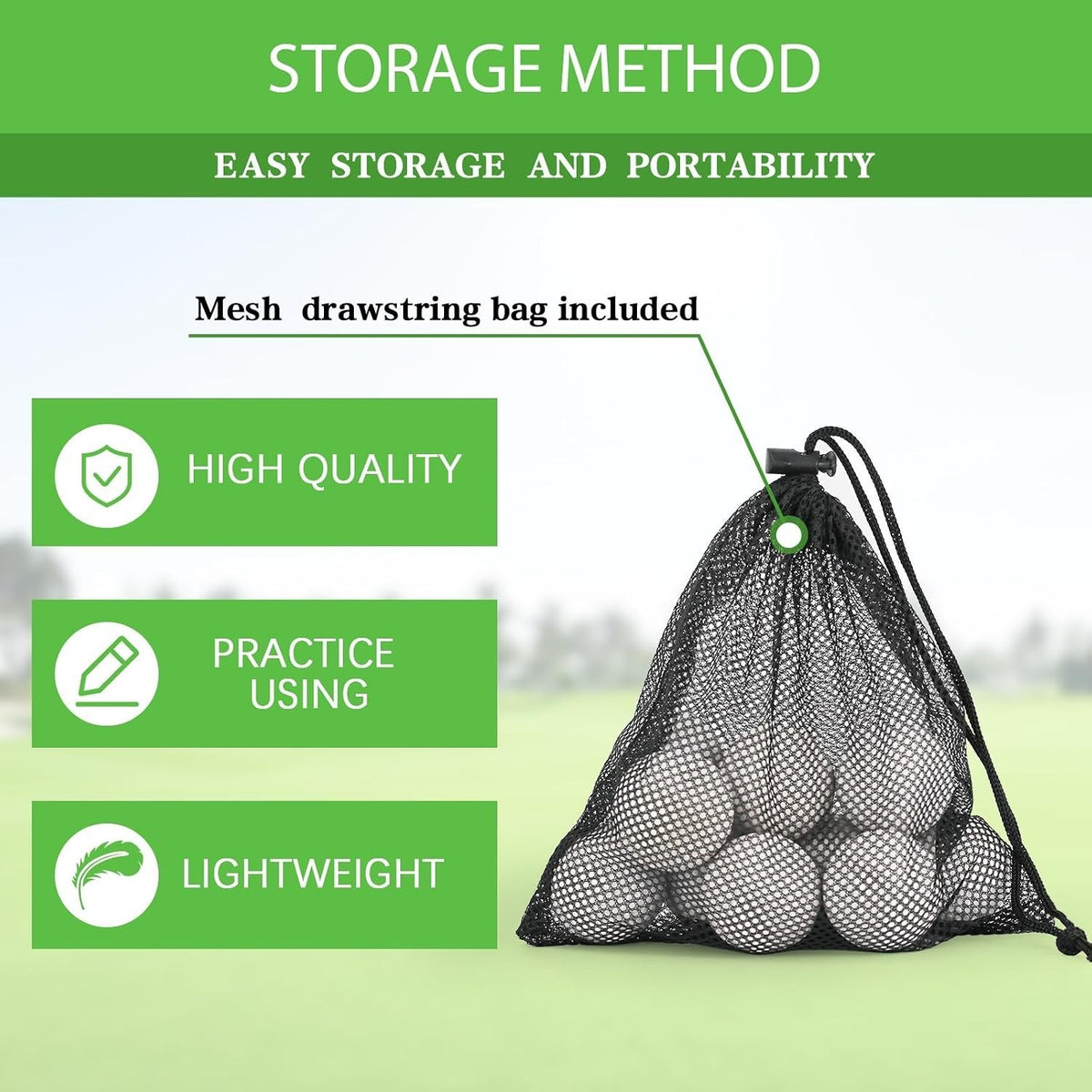 Dent-Resistant Foam Golf Balls Pack of 40 for Indoor & Outdoor Practice