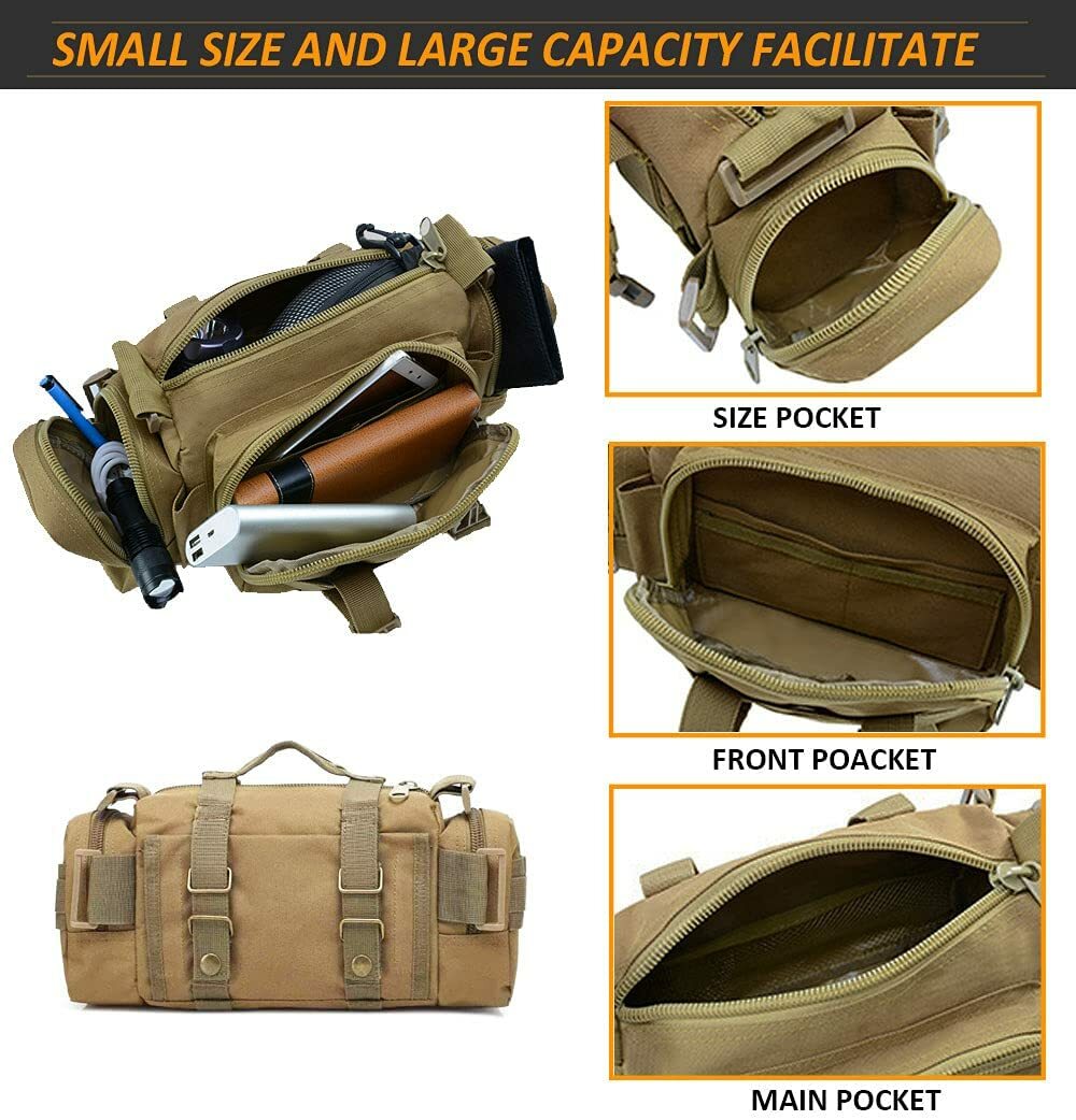 Military Waist Bag Molle Waterproof Fanny Pack Utility Pouch for Outdoor