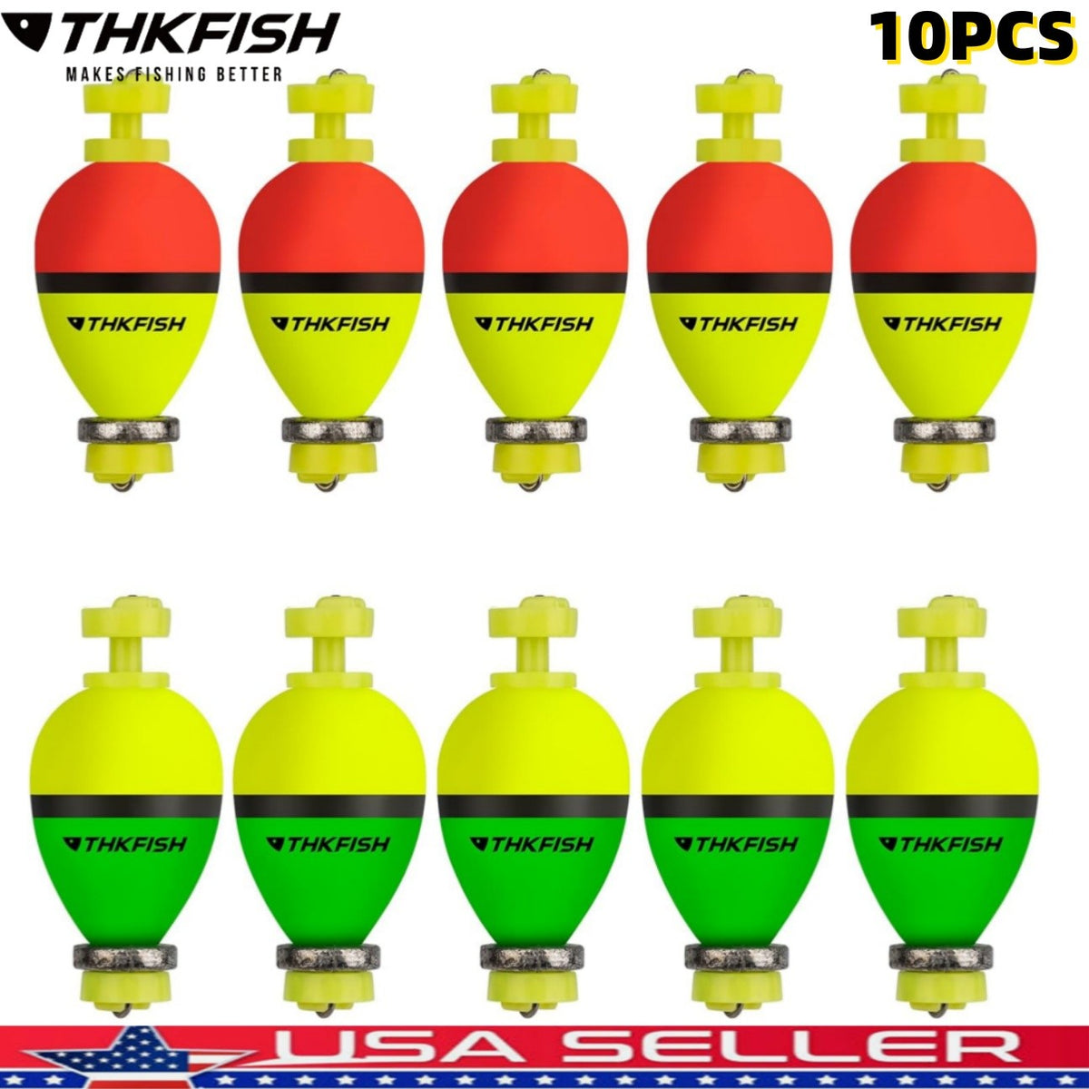 Weighted Foam Fishing Bobbers Set - Snap-On Floats for Crappie & Bass