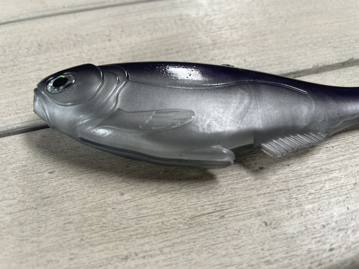 5-Inch Weedless Soft Plastic Swimbait Purple Gizzard Shad for Fishing