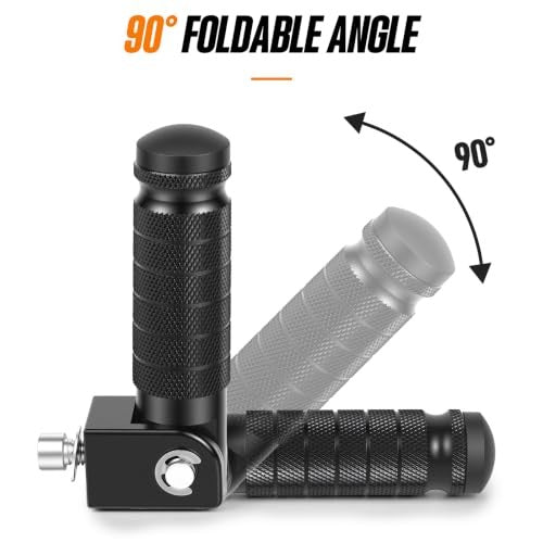 M8 Motorcycle Foot Pegs 2-Pack Foldable Anti-Skid Bike Pegs for Motorcycles & ATVs