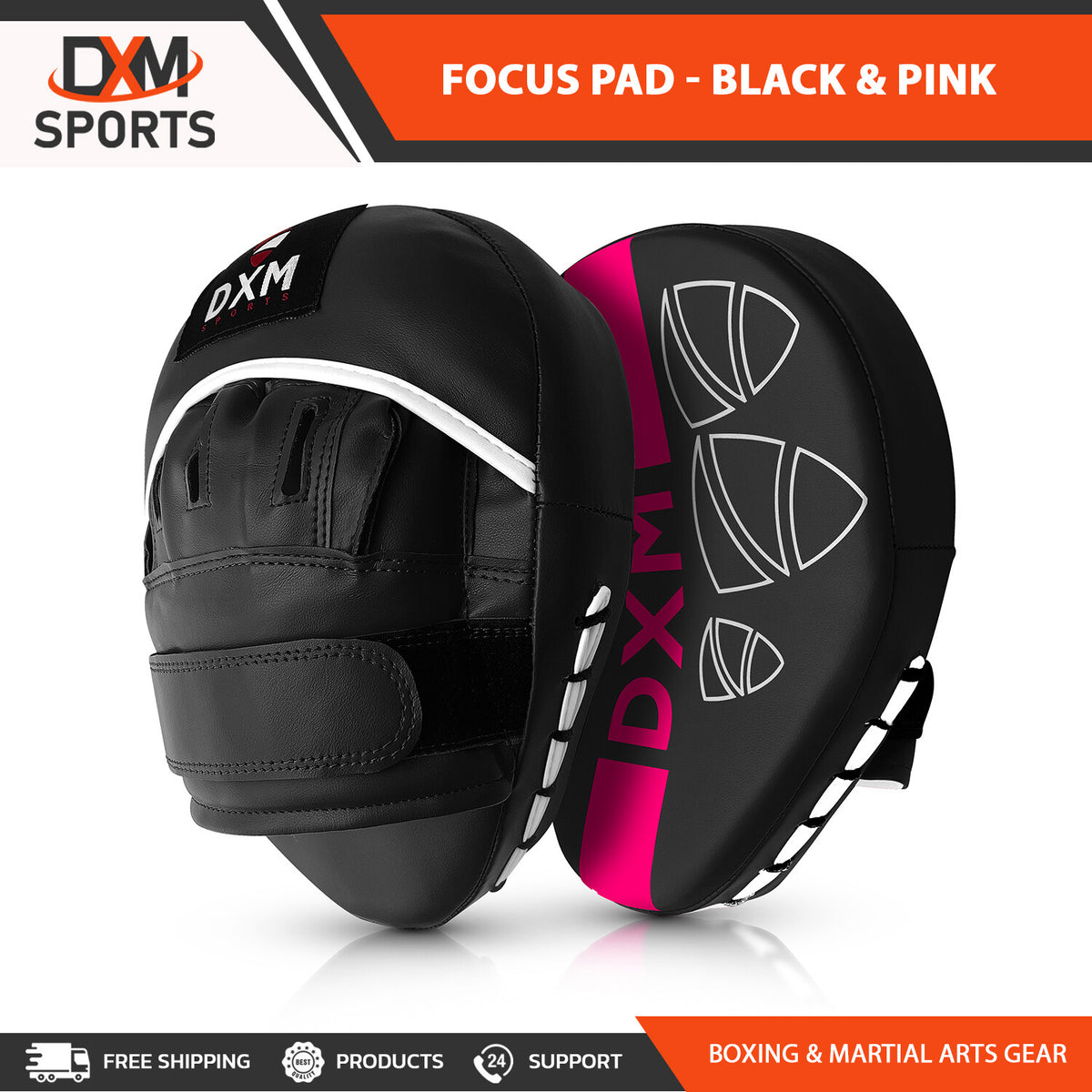 Boxing Focus Punch Mitts for MMA Kickboxing & Muay Thai Training - Black Pink
